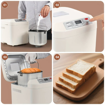 Bread Machine 12-in-1 Bread Maker with Gluten-Free Setting, Nonstick Pan, 2 Loaf Sizes, 13H Delay Timer & 1H Keep