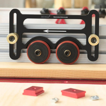 Feather Board Roller Guide for Table Saw, Aluminum Alloy One-Way Safety Stock Feeder with T-Track Mount