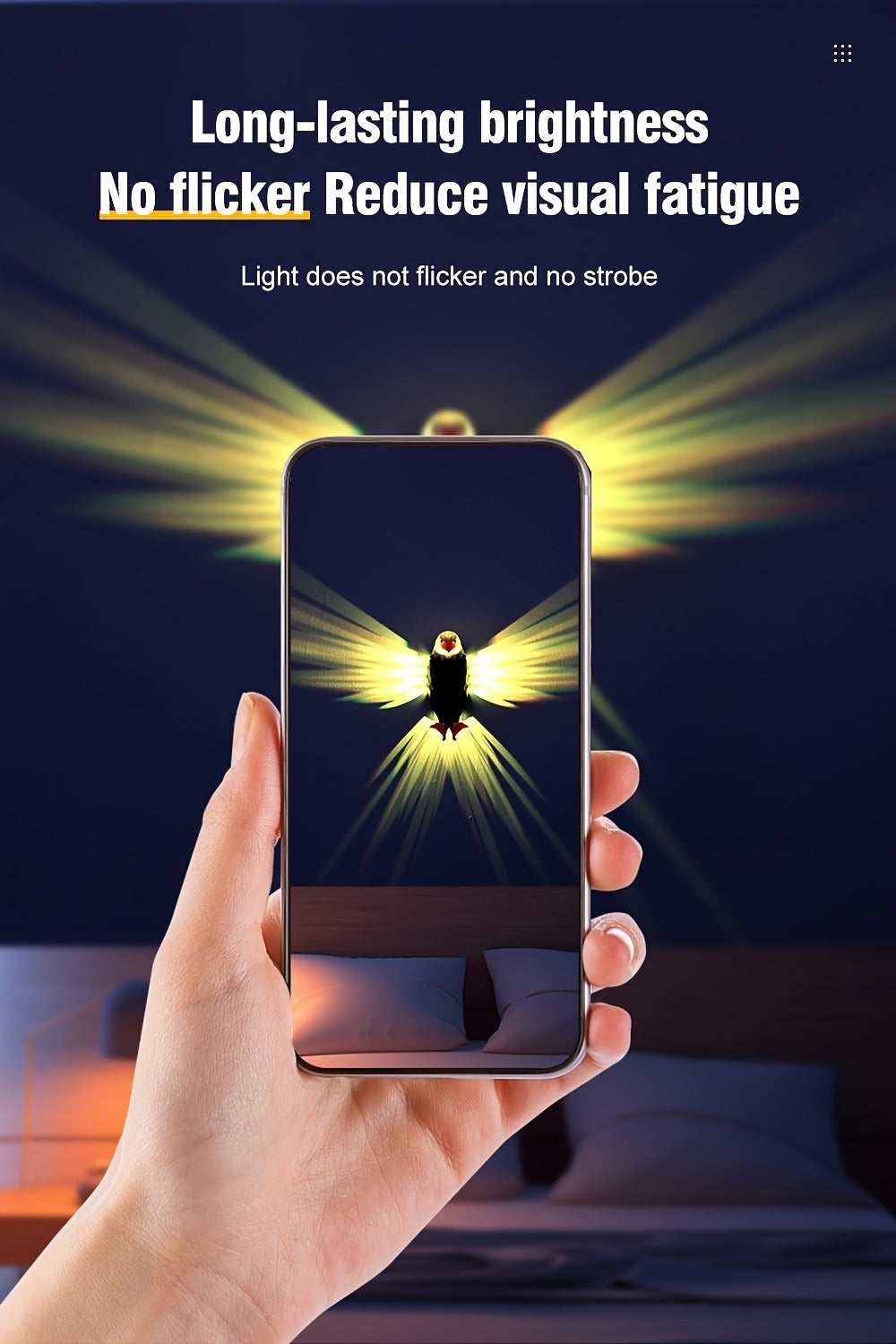 Eagle LED Wall Lamp, Colorful Ambient Night Light with Motion Sensor, Rechargeable Battery