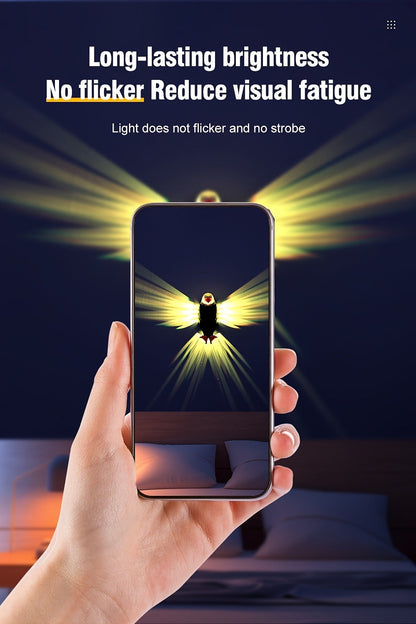 Eagle LED Wall Lamp, Colorful Ambient Night Light with Motion Sensor, Rechargeable Battery