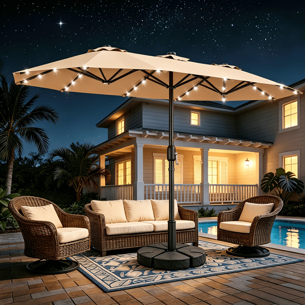 Patio Umbrella shown in the 13ft Beige Patio Umbrellas option
