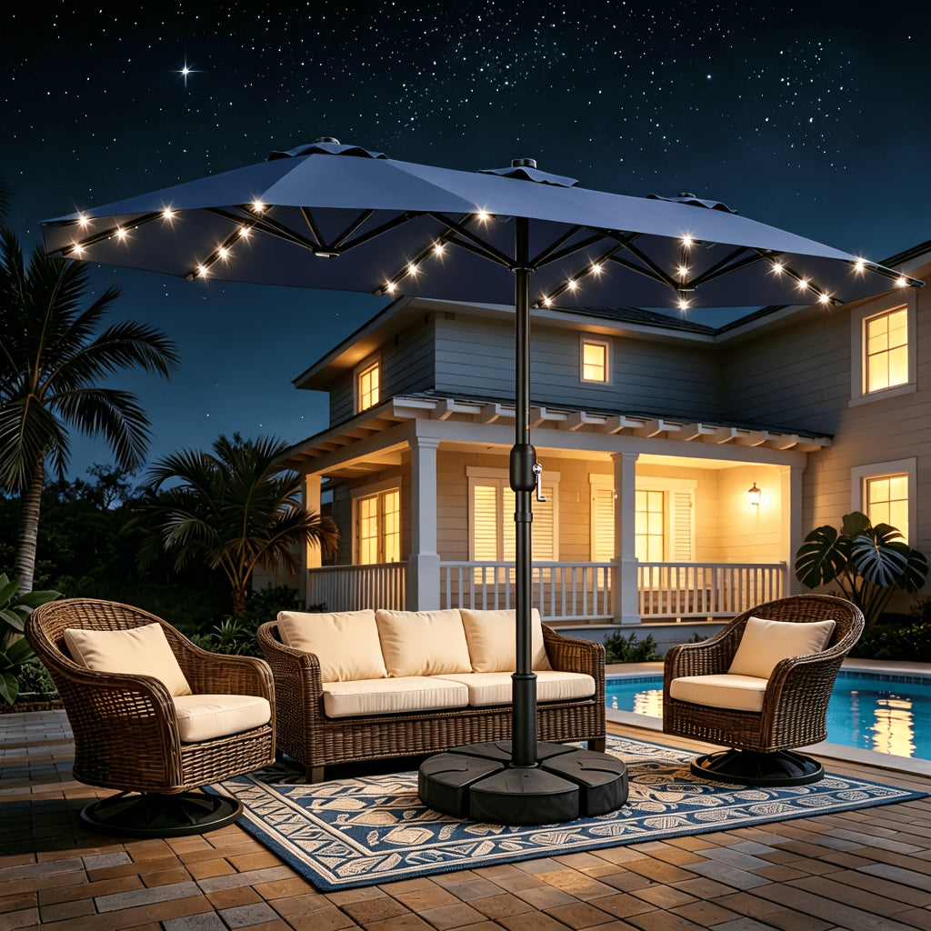 Patio Umbrella shown in the 13ft Blue Patio Umbrellas option