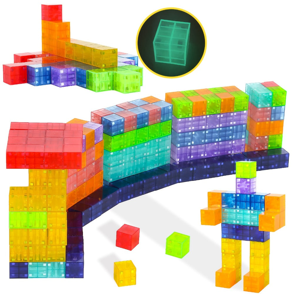 3D Magnetic Cubes 54PCS for Kids, True Three-Dimensional STEM Building with the Listed Color, Size or Set Options for Everyday Use