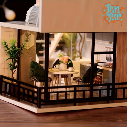 Double Story Wooden Cottage 3D Puzzle Model Kit with Furniture & Tools with the Listed Color, Size or Set Options for Everyday Use