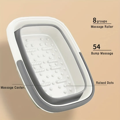 Foldable Foot Bath Bucket 3.96 Gallon Collapsible Portable Pedicure Basin with Sturdy Handle – Space-Saving Foot Soak Tub for Home Salon