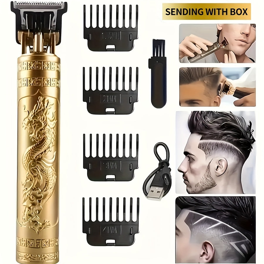Hair Clipper Retro T-Blade Cordless Trimmer with LED Display, USB Charging and T9 or T10 Style Options