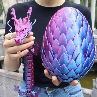 Dragon Egg Gift Set 3D Printed, 7.09in Scaled Egg + 23.62in Large Dragon with the Listed Color, Size or Set Options for Everyday Use
