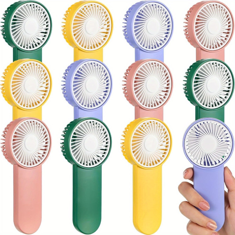20-Piece Battery-Operated Mini Handheld Fan Set with Lanyards, Assorted Colors and AA Power