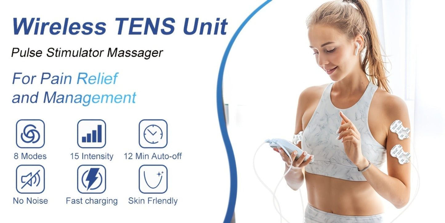 TENS Unit Stimulator for Pain Digital EMS Therapy Device for Back Neck Hip Nerve Pain for Entryways, Bedrooms and Living Spaces