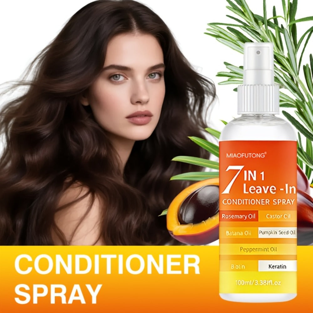 7-in-1 Leave-In Hair Essence Spray for Women - Anti Frizz Shine Boost Heat Protection Deep for Bath Time, Home Spa and Personal Care