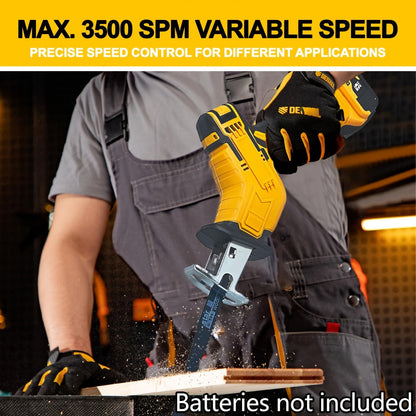 Reciprocating Saw Brushless Cordless for DeWalt 20V Battery, 0-3500 SPM Variable Speed, Tool-Free Blade Change