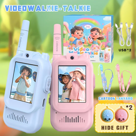 2-Pack Kids Walkie Talkie Toy 2.4GHz, Video Call, Voice Changer & HD Camera, Long-Range Wireless Communication