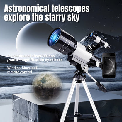 150X Astronomical Telescope 70mm Aperture with Tripod Phone Adapter Wireless Remote Control High Magnification Portable Refractor Telescope