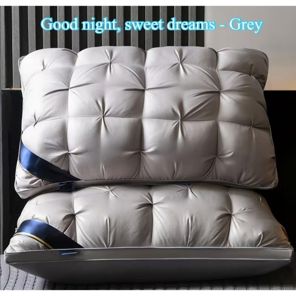 Tufted Bed Pillow in White or Grey with 1-, 2- and 4-Piece Checkout Options and Zipper Detail