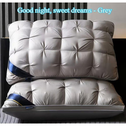 Tufted Bed Pillow in White or Grey with 1-, 2- and 4-Piece Checkout Options and Zipper Detail