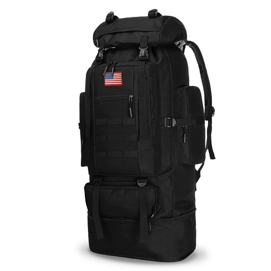 100L-Labeled Tall Tactical Rucksack with Roll-Top Compartment, Lower Pouch and Five Color Options
