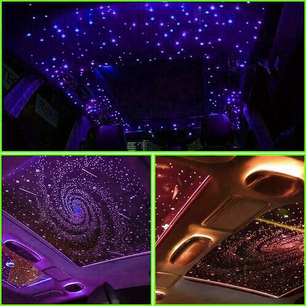 Fiber Optic Star Ceiling Light Kit 1000pcs, 0.5mm x 78.74" RGBW Car Roof Headliner Starlight Kit with App & 24-Key Remote Control