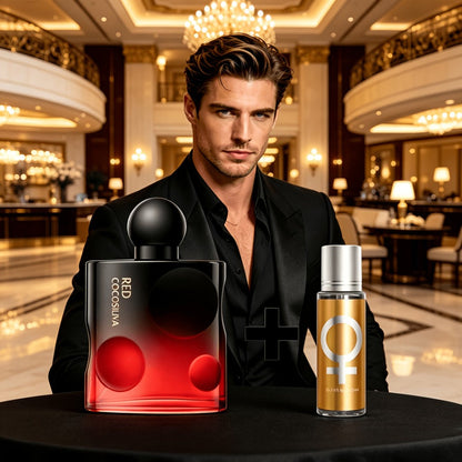 Men's Cologne Spray 3.4oz EDT Limited Edition Black & Red Temptation Fresh Woody Aromatic Fragrance Gift for Him