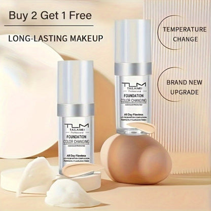 Color-Change Label Liquid Foundation Three-Bottle Set with Pump Tops and One 3pcs Checkout Option