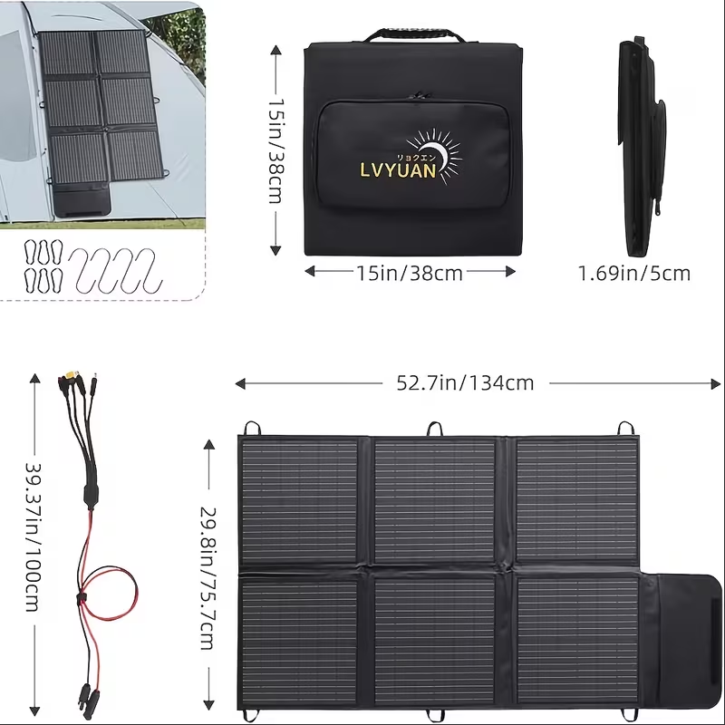 Foldable Solar Panel 120W 200W 300W 400W 22.5% High Efficiency Monocrystalline Portable Outdoor for Garden, Pathway and Patio Lighting