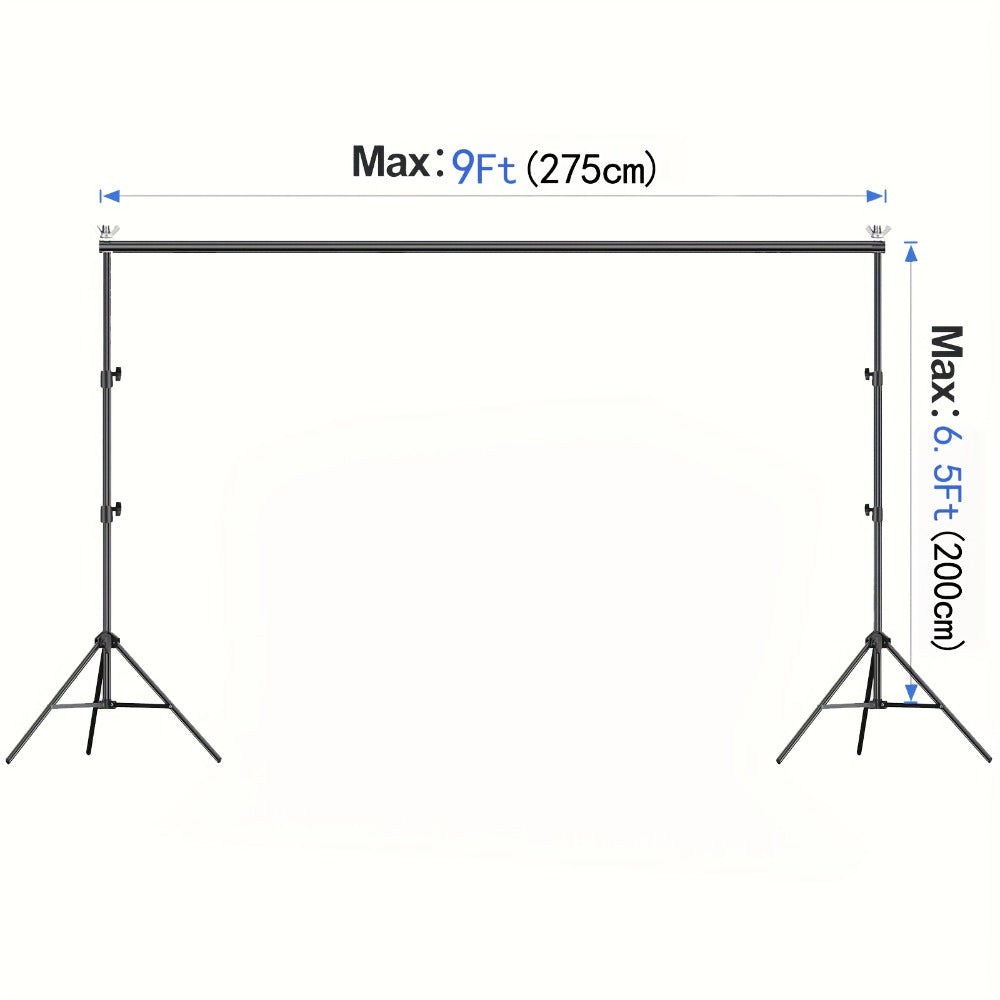 9x6.5ft Rectangular Backdrop Stand Adjustable Metal Background Stand for Wedding Ceremony Balloon Arch Photo Studio Birthday Anniversary