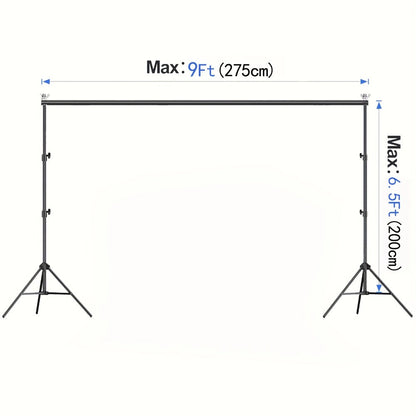 9x6.5ft Rectangular Backdrop Stand Adjustable Metal Background Stand for Wedding Ceremony Balloon Arch Photo Studio Birthday Anniversary