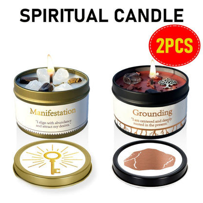 3oz Decorative Tin Candle or Two-Piece Crystal and Guidance Card Set with Multiple Label Pairings