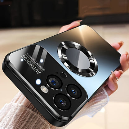 Phone Case Matte Titanium-Finish Cover with Built-In Glass Lens Protector for Select iPhone Models
