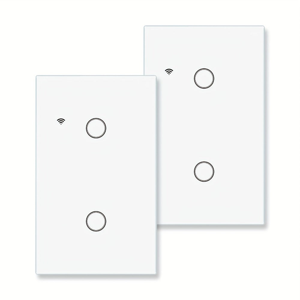 No Neutral Wire Smart Touch Wall Switch MOES WiFi 1/2/3 Gang Single Fire, Works with Alexa & Google Home
