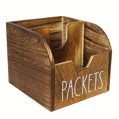 Spice Rack Organizer Rustic Wood Spice Box with Dividers Farmhouse Kitchen Storage Flip-Top for Home Cooking, Dining and Outdoor Meals