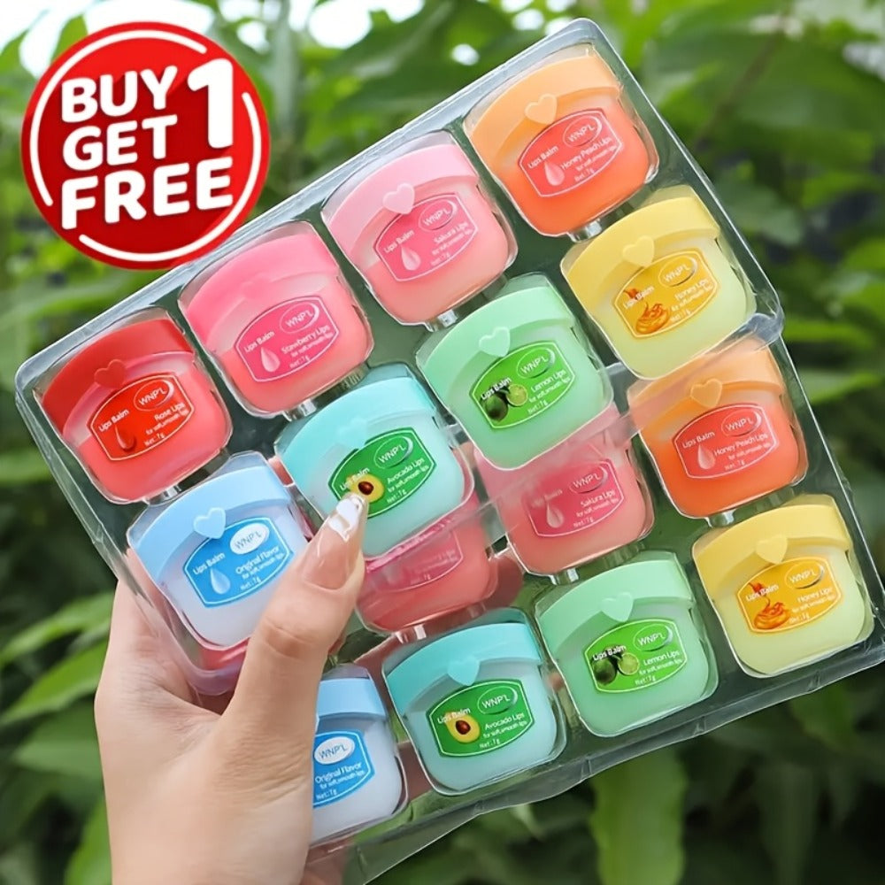 Moisturizing Lip Balm Set 16 Pcs – Glossy Hydrating Balm with Vitamin C, Glycerin & Sweet Orange, Long-Lasting Lip Care for Dry Chapped
