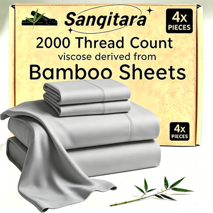 Cooling Fitted Sheet Bamboo Blend Ultra-Soft Deep Pocket Bed Sheet for Hot Sleepers Twin Full Queen King Size Machine Washable Breathable