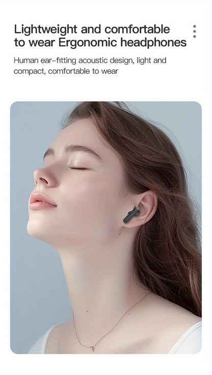 Touchscreen ANC Wireless Earbuds Full-Color Display, Noise Cancelling In-Ear with Charging Case for Sports Gaming Business