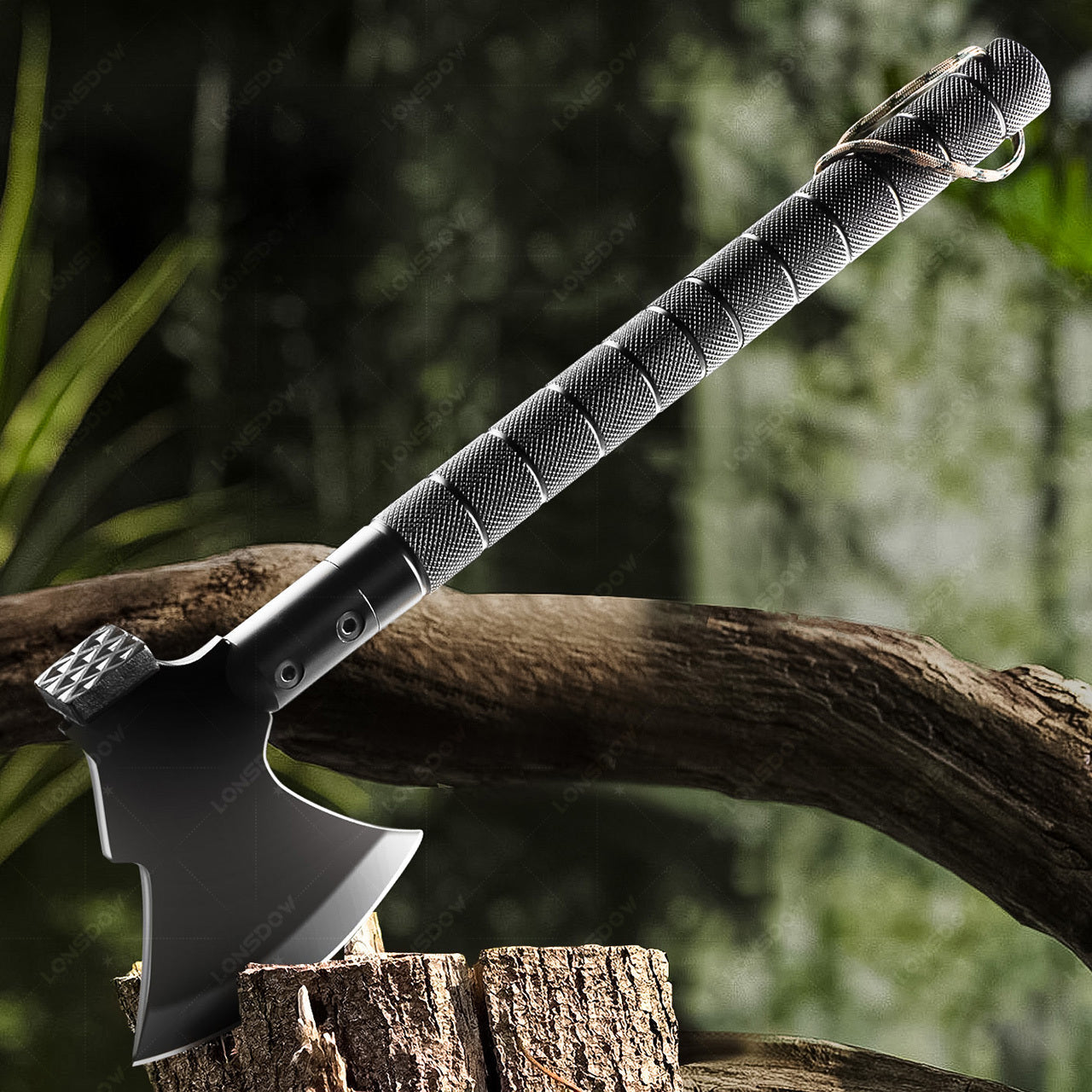 Multi-Tool Survival Hatchet with Hammer, Flint Fire Starter & Protective Sheath – Durable All-Purpose Axe for Camping, Hiking, Fishing