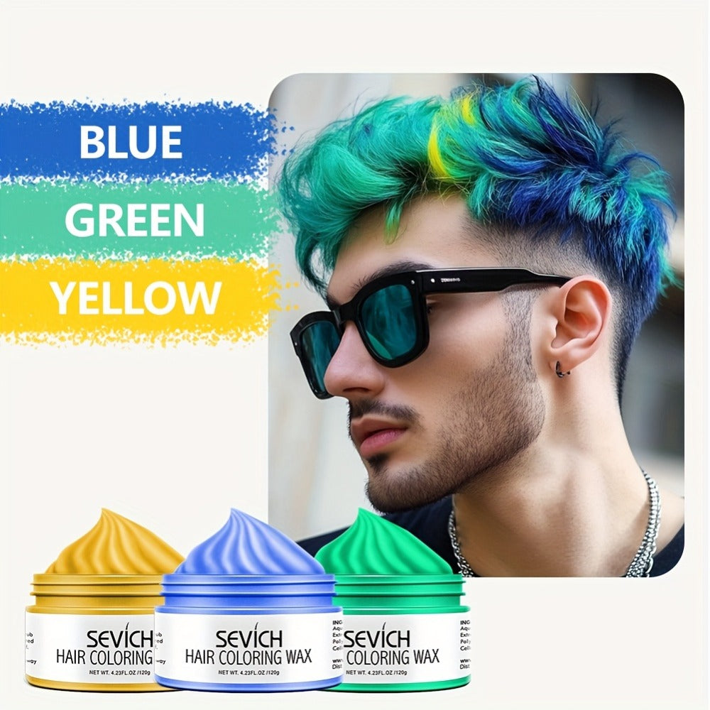 Hair Color Wax 13 Shades 120g, Temporary Hair Dye for Men & Women, Easy Apply & Wash Out, Party, Festival