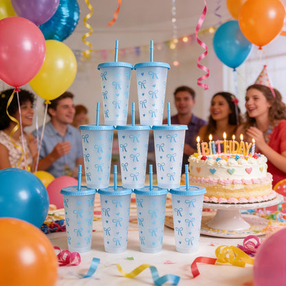 Reusable Party Cups 24 oz with Lids Straws and Dust Covers – BPA Free PP Plastic Tumblers Bulk Set 10 or 20 Pack for Parties Camping Office