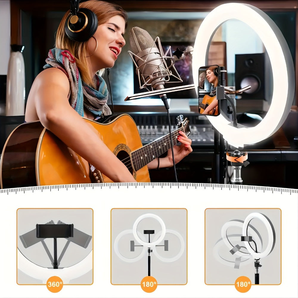 10- or 12-Inch LED Ring Light with Desktop, 43-Inch or 63-Inch Stand and Seven Checkout Options