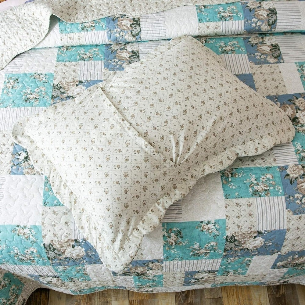 Floral Quilt Set Lightweight Bedspread Coverlet 2 or 3-Piece, All Season Hypoallergenic Breathable Paisley Patchwork Print Quilt for Bedroom
