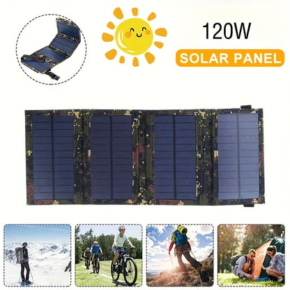 Portable Folding Solar Panel Charger with USB Port, 20% Monocrystalline Silicon Efficiency