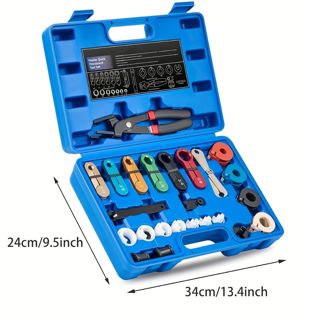 Fuel Line Disconnect Tool Kit 26Pcs – Master Quick Disconnect Set with AC & Transmission Line Removal Pliers for Cars Trucks
