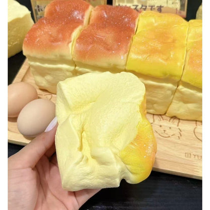 Squishy Bread and Butter Squeeze Toy Set 2pcs, Slow Rising Custard Bread Squishies with Creamy Scent