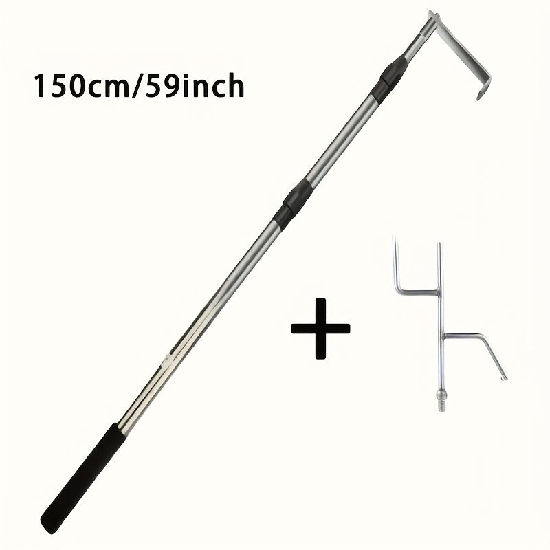 Telescopic Truck Grab Bar Set Stainless Steel Adjustable Length Anti-Slip Grips 59 Inch for Pickups Trucks Trailers Warehouses Construction
