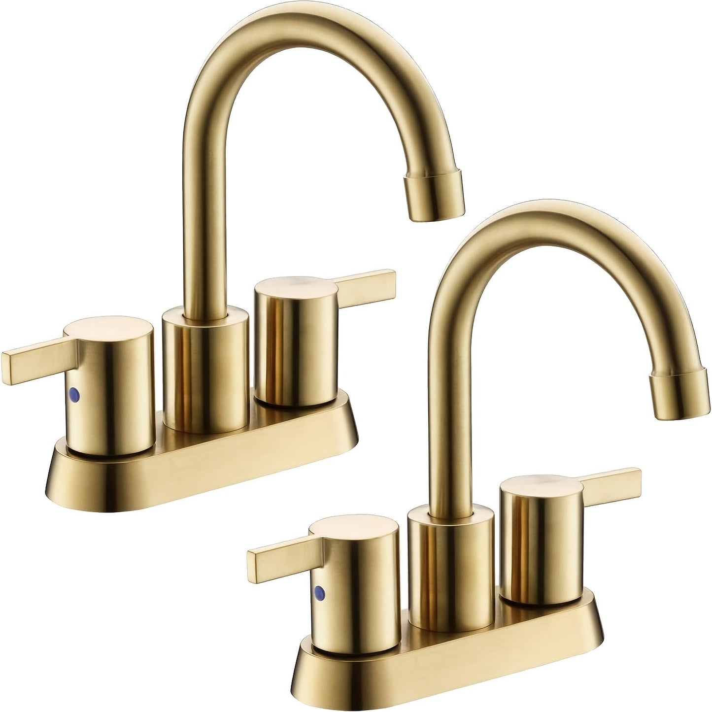 4-Inch Centerset Bathroom Faucet with Dual Handles, Swivel Spout and Single or Two-Piece Finish Options