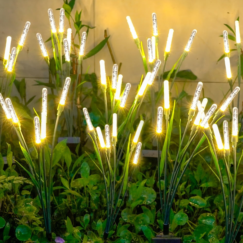 Solar Bubble Pathway Lights Outdoor 4 Pack, Acrylic Reed Stake Lights Dusk to Dawn, White Solar Powered LED for Garden
