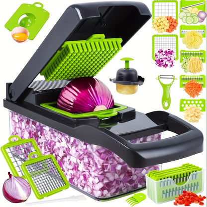 Vegetable Chopper 16-in-1 Multifunctional Food Chopper Slicer & Dicer for Bath Time, Home Spa and Personal Care