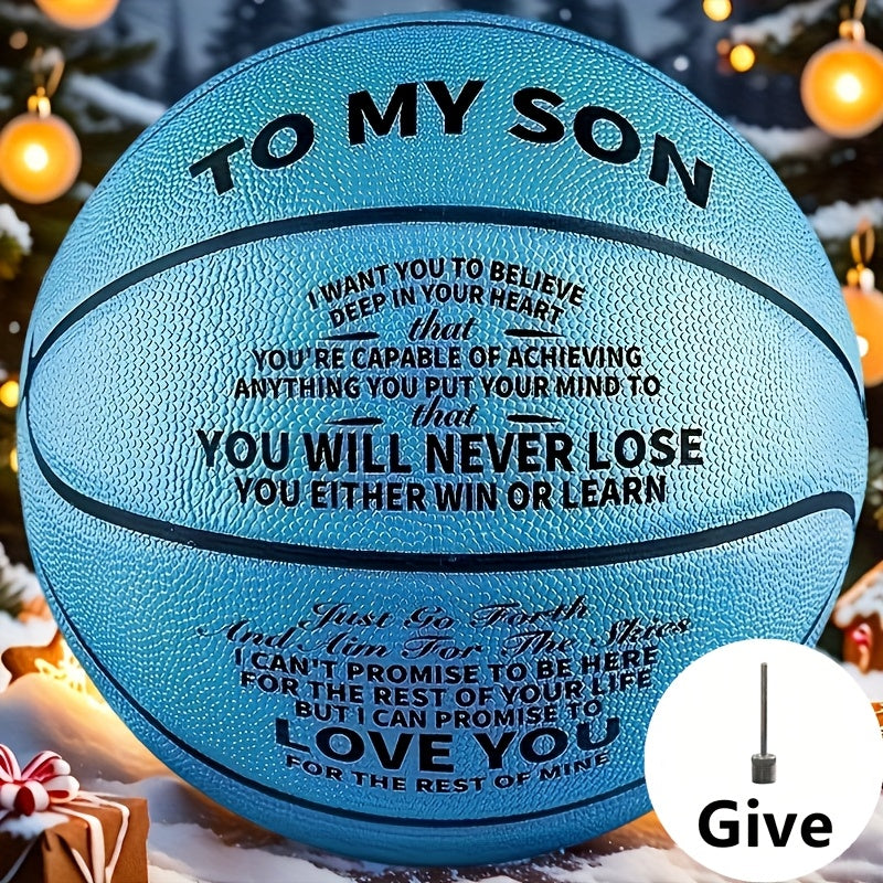 Personalized Basketball Gift for Son & Grandson Standard Size with Pump To My Son To My Grandson Heartfelt Message Sports Birthday Christmas