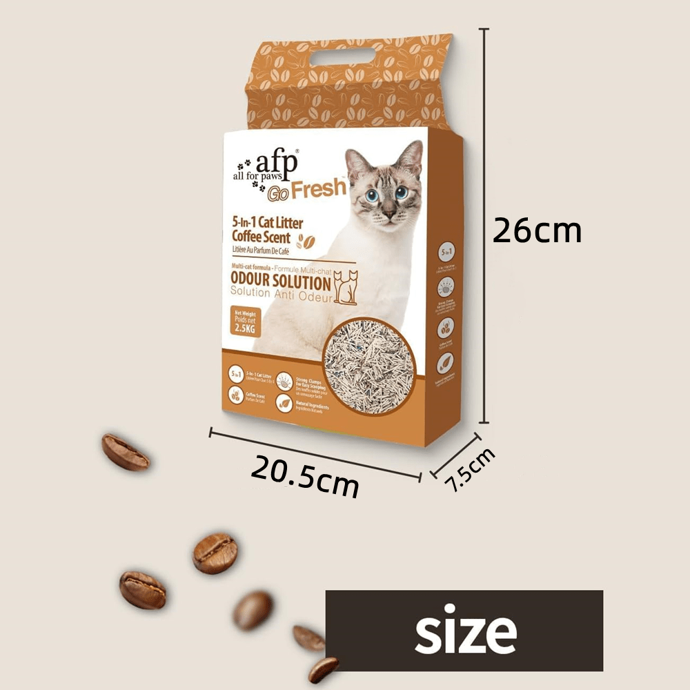 Tofu Cat Litter 33 lbs – Coffee Scent 5-in-1 Formula, Quick Clumping & Low Dust Cat Litter for Indoor Cats, 6 Packs x 5.5 lbs, Odor Lock