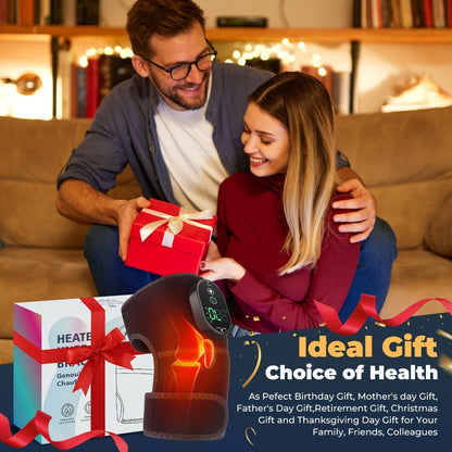 Heated Knee Massager with Heat and Vibration Massage, Wireless Portable Electric Knee Brace Wrap for Pain
