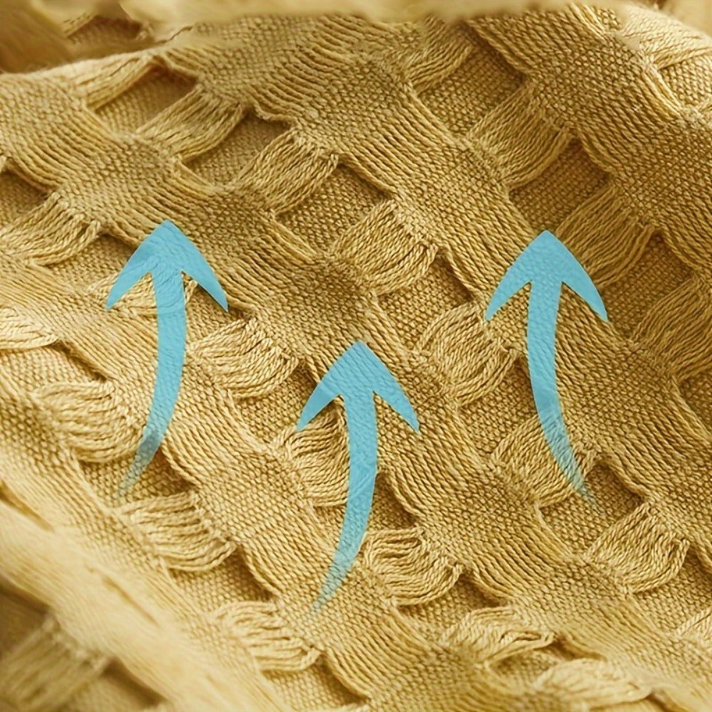 Cotton Waffle Blanket, Pure Cotton Multilayer Summer Cooling Quilt, Jacquard Knit, Air Conditioning Blanket