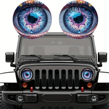 3D Beast Eye Headlight Stickers – Funny Car Headlight Decals for Jeep Round Headlights, Truck Body, Bumper & Window Decoration
